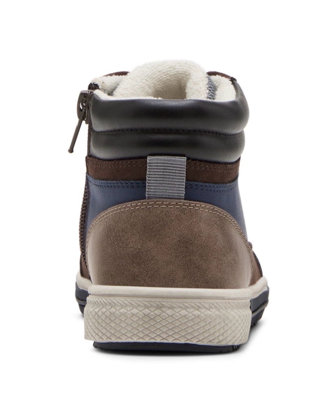 Brand New In Box Steve Madden Eliass Boys High Top Sneakers Size 5 Navy Brown - Picture 7 of 9